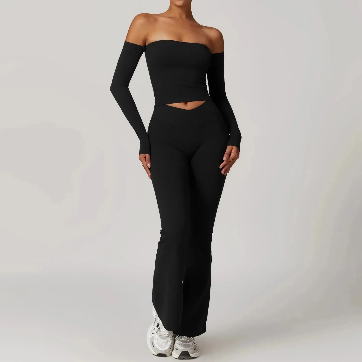 Women's Fitness Long Sleeve Leggings Set