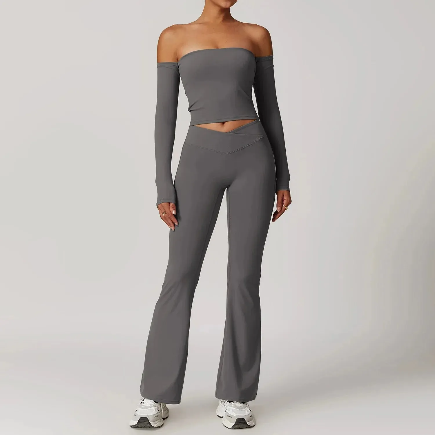 Women's Fitness Long Sleeve Leggings Set