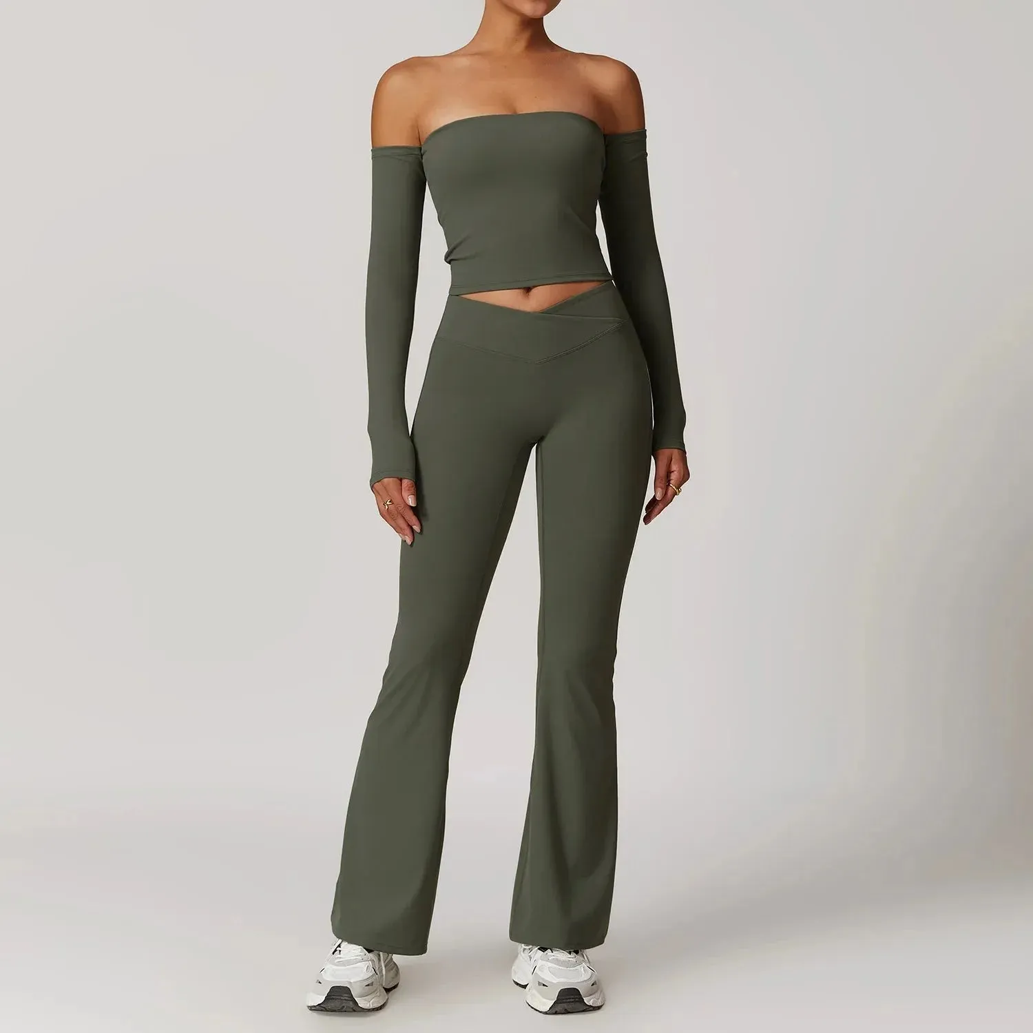 Women's Fitness Long Sleeve Leggings Set