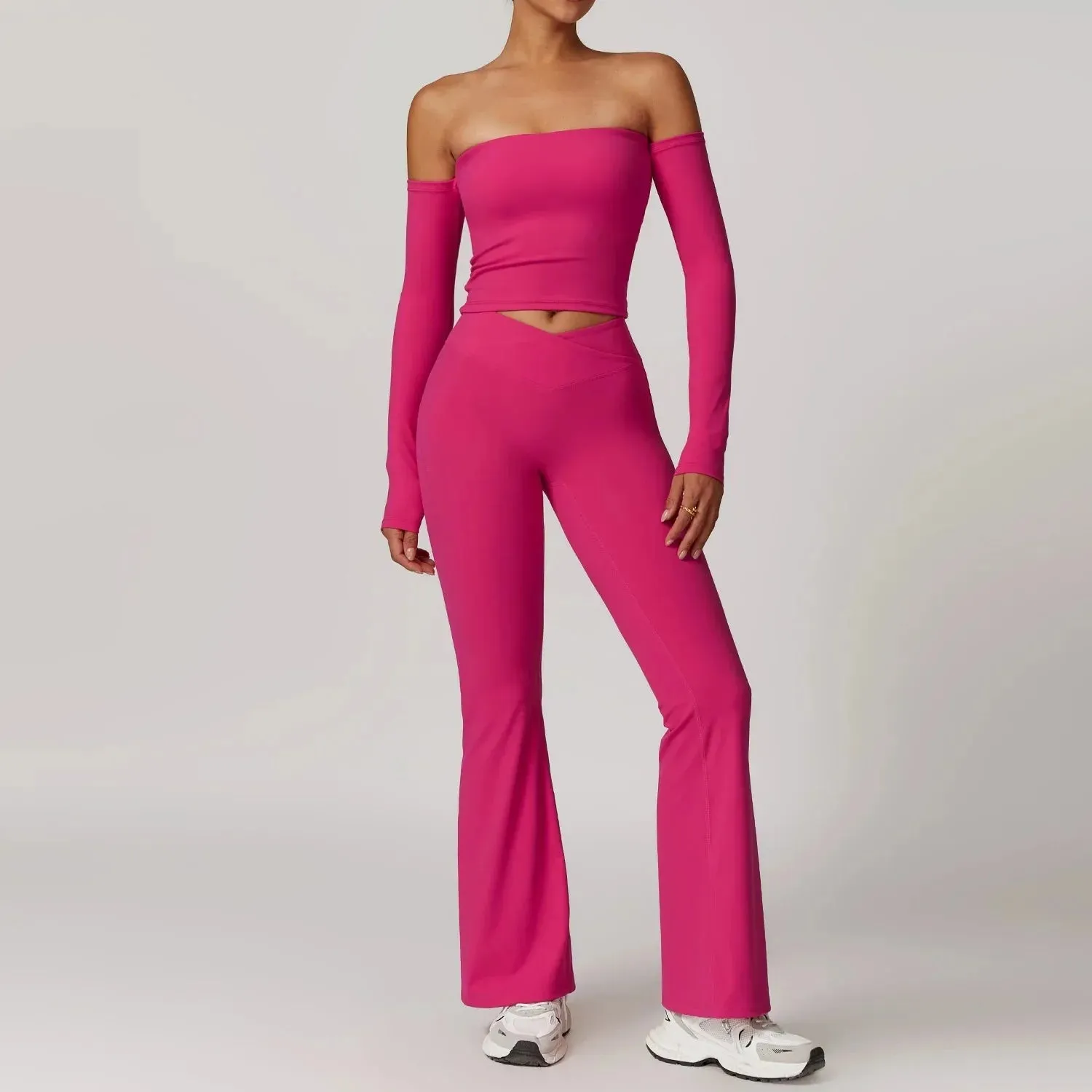 Women's Fitness Long Sleeve Leggings Set