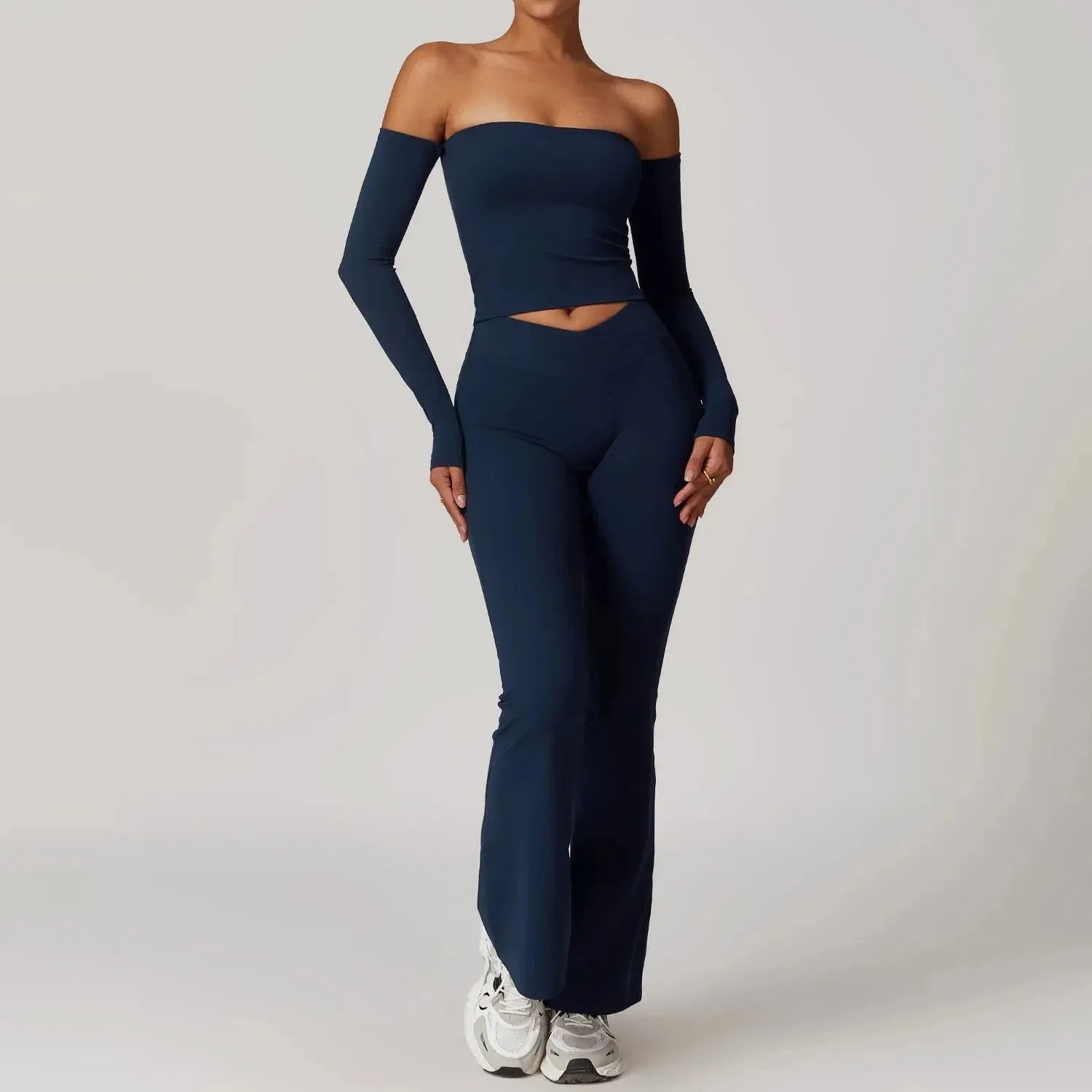 Women's Fitness Long Sleeve Leggings Set