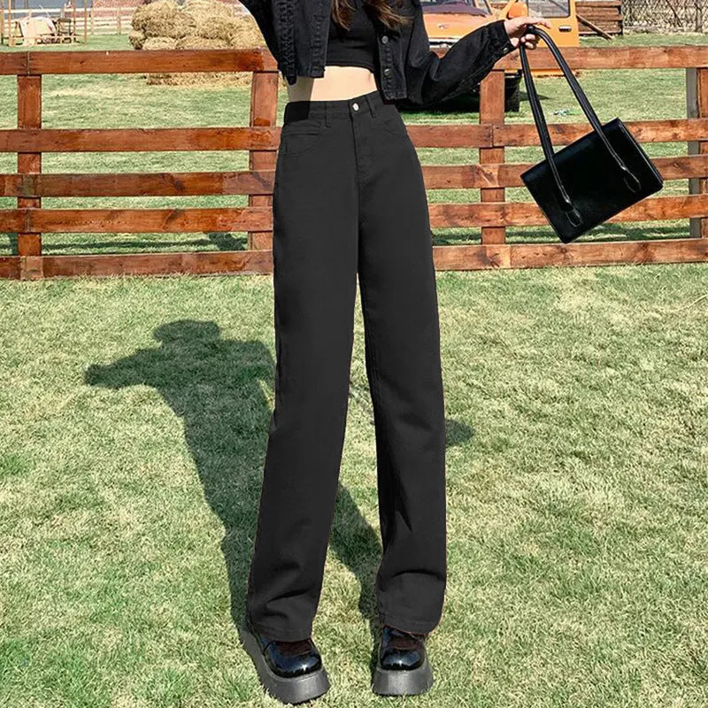 Women's High Waist Straight Legged Pants