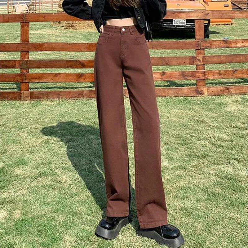 Women's High Waist Straight Legged Pants