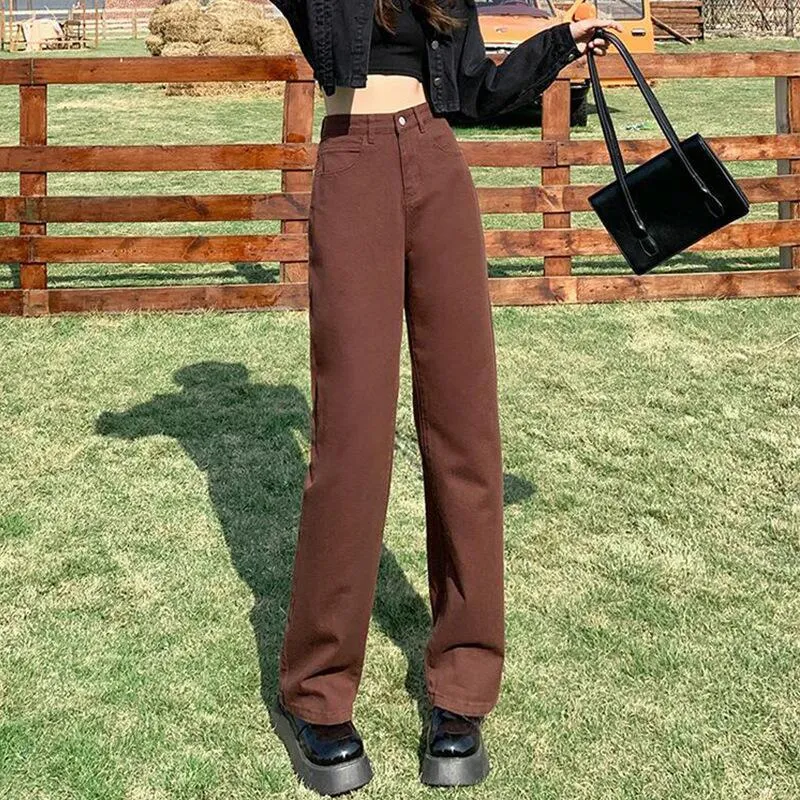 Women's High Waist Straight Legged Pants