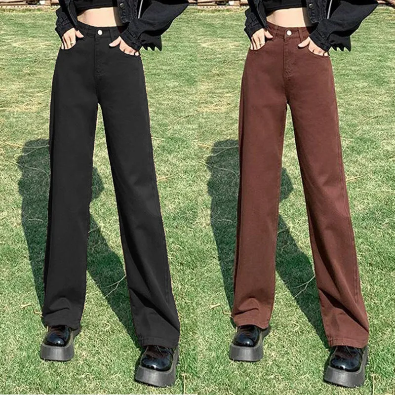 Women's High Waist Straight Legged Pants