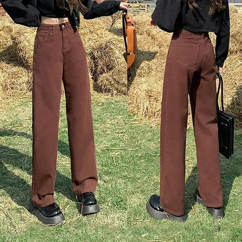 Women's High Waist Straight Legged Pants