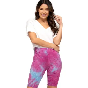 Women's Tie Dyed High-Waist Biker Shorts