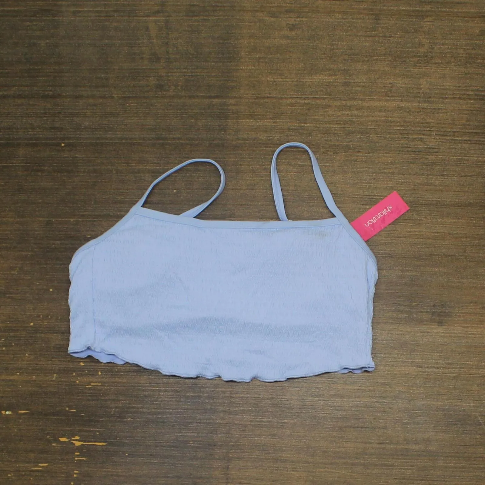 Xhilaration Juniors Textured Cami Tank Bikini Top 76566153 Blue XL