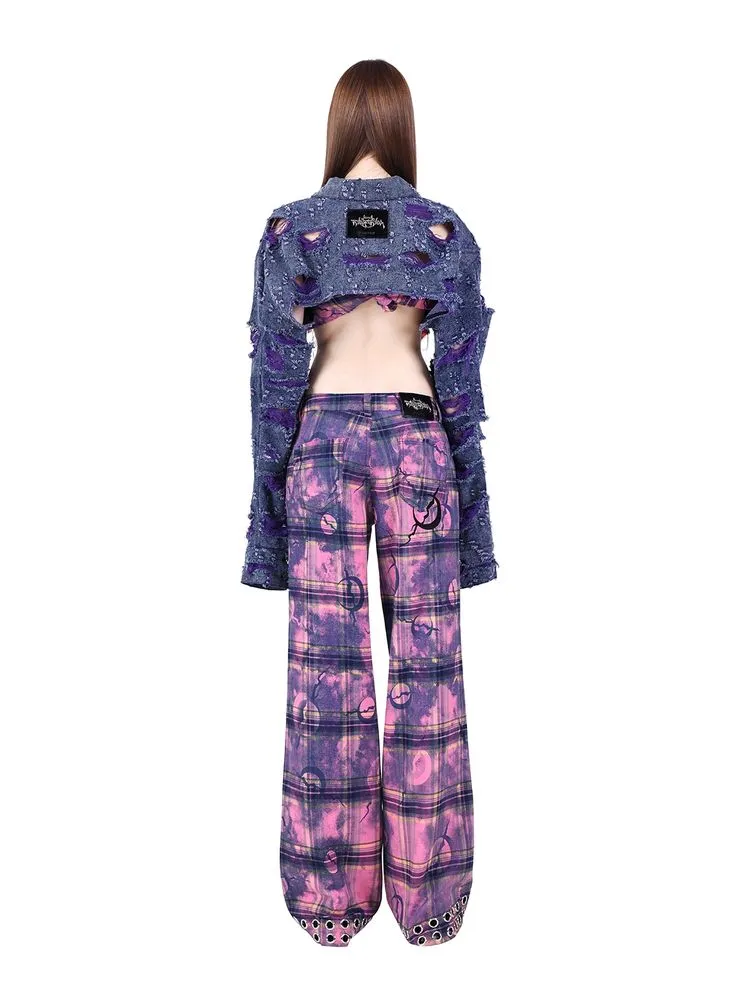 Y2K Plaid Casual Pants