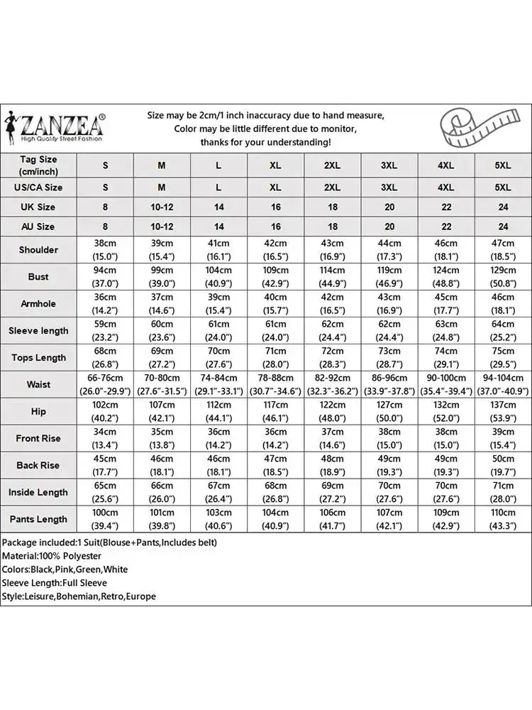 ZANZEA Autumn Fashion OL Work Pant Sets 2PCS Women Blazer Casual Long Sleeve Tops Trousers Suits Elegant Woman Tracksuits 2024