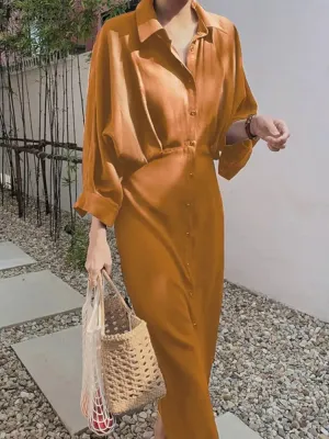 ZANZEA Women Elegant Long Sleeve Shirt Dress