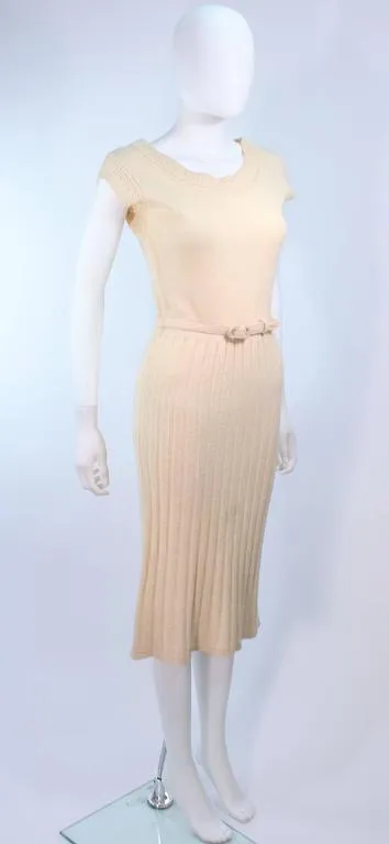 ZEPHYR CHENILLE 1950s Wool Stretch Knit Dress & Sweater Size 4