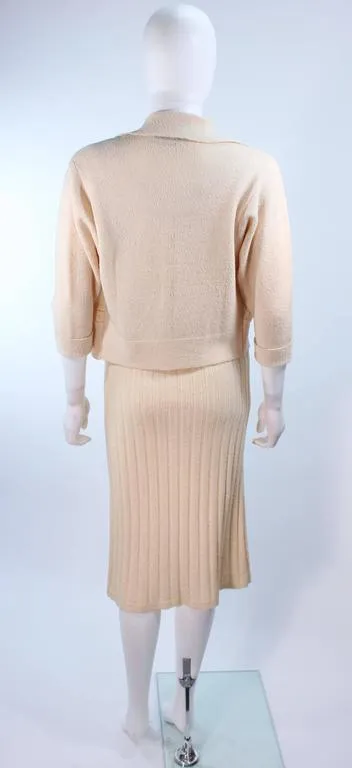 ZEPHYR CHENILLE 1950s Wool Stretch Knit Dress & Sweater Size 4