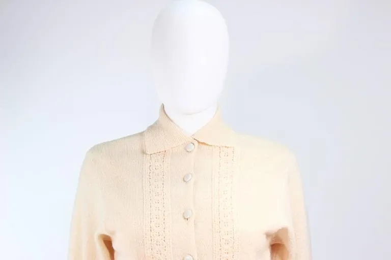 ZEPHYR CHENILLE 1950s Wool Stretch Knit Dress & Sweater Size 4
