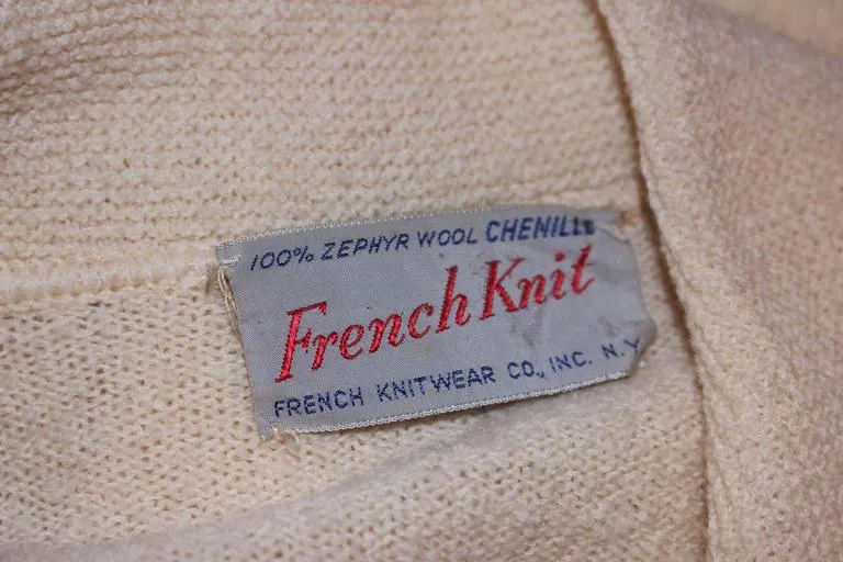 ZEPHYR CHENILLE 1950s Wool Stretch Knit Dress & Sweater Size 4