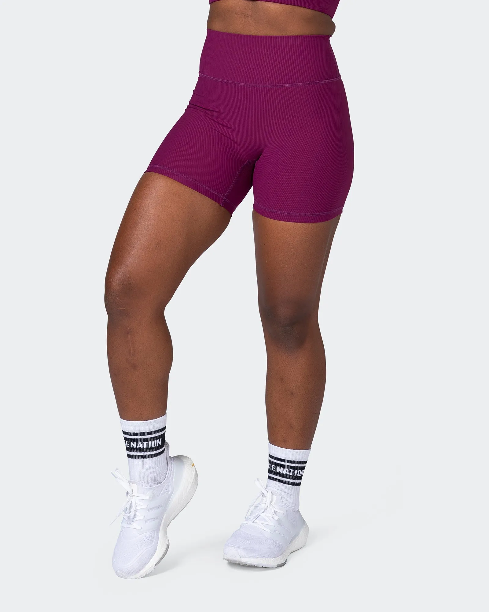 Zero Rise Rib Midway Shorts - Huckleberry