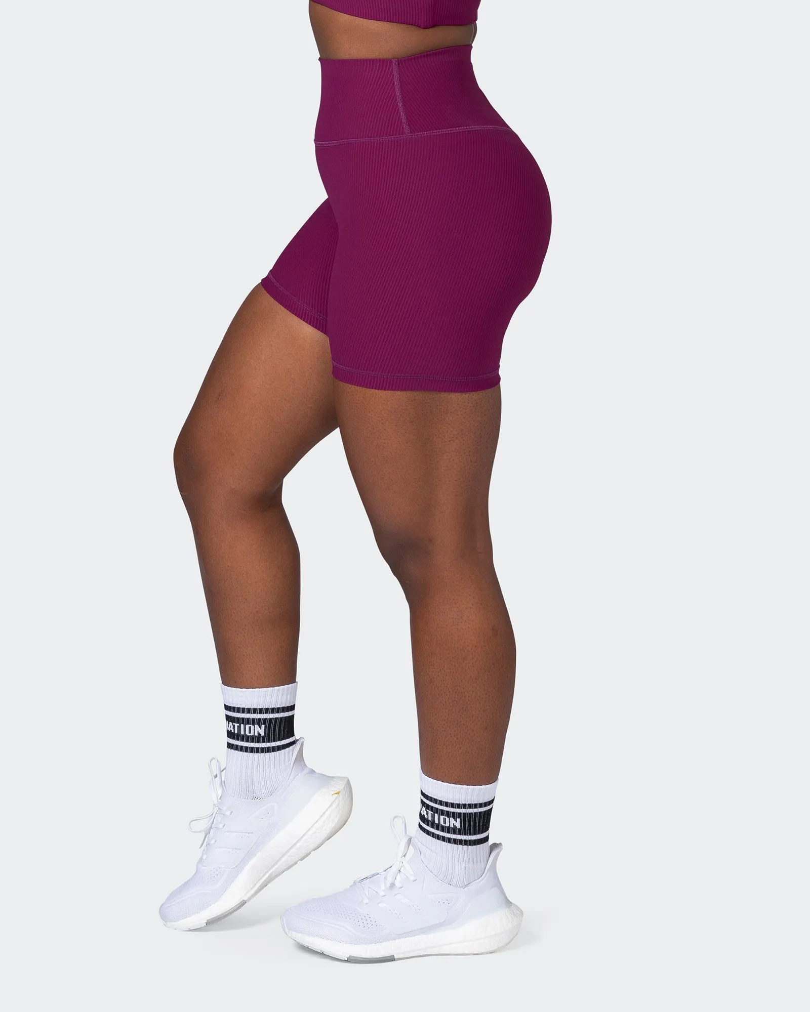 Zero Rise Rib Midway Shorts - Huckleberry
