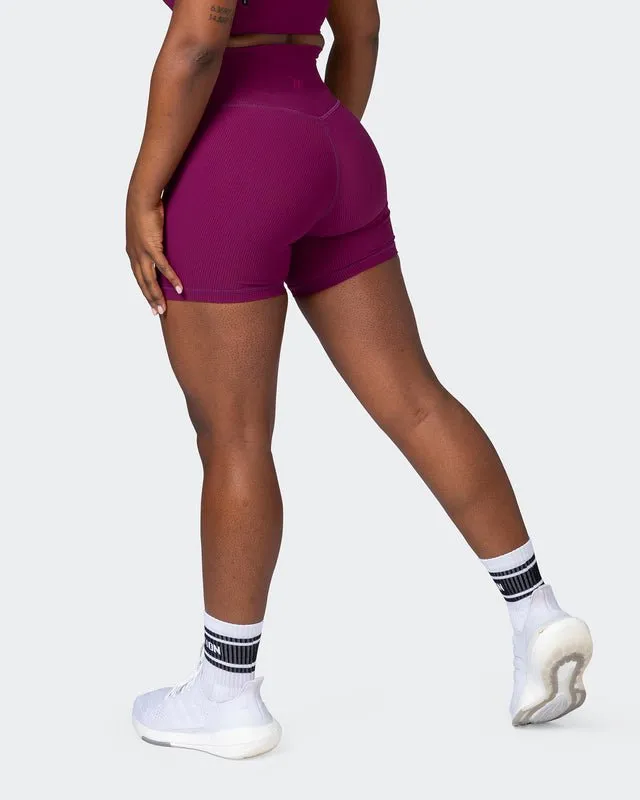 Zero Rise Rib Midway Shorts - Huckleberry
