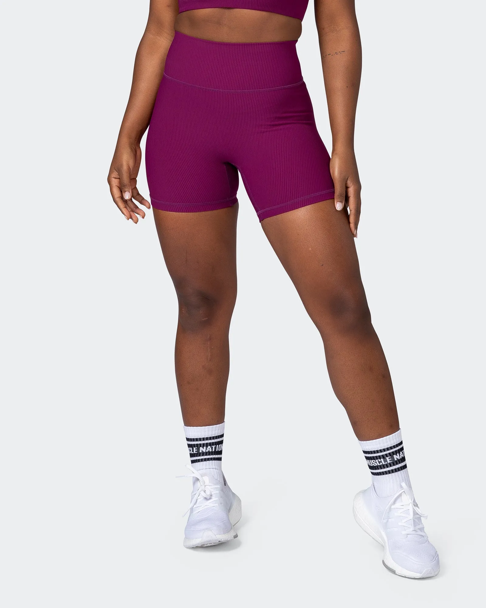 Zero Rise Rib Midway Shorts - Huckleberry