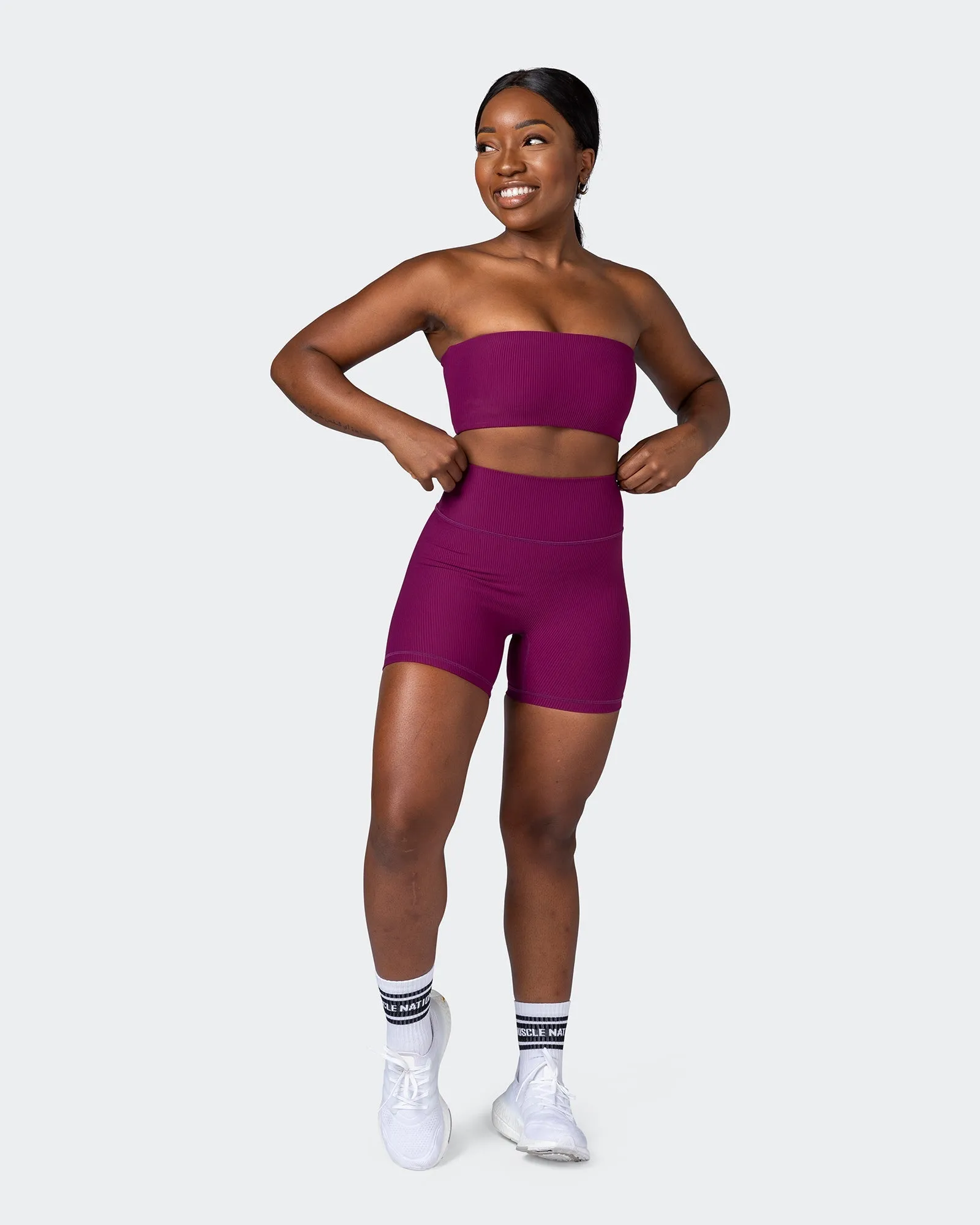 Zero Rise Rib Midway Shorts - Huckleberry