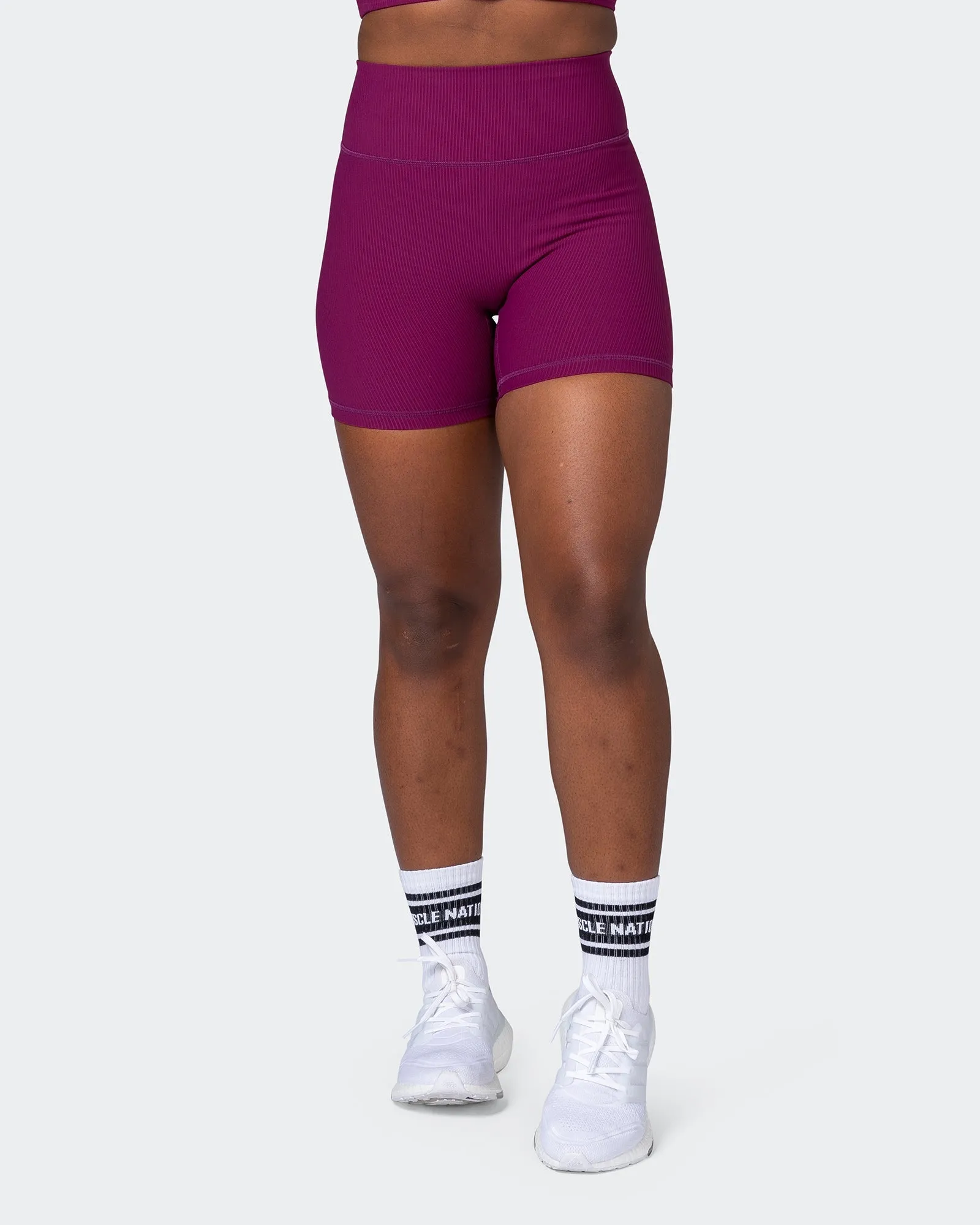 Zero Rise Rib Midway Shorts - Huckleberry