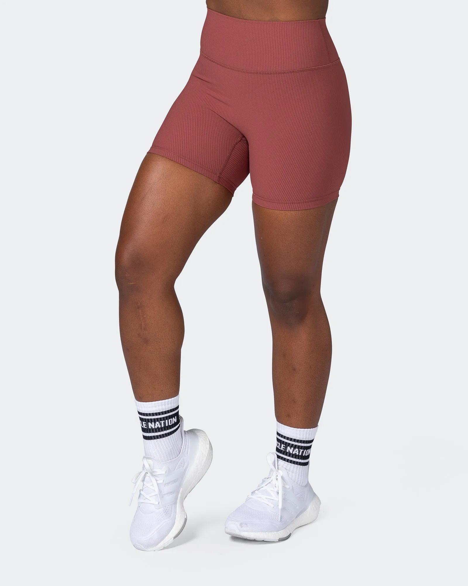Zero Rise Rib Midway Shorts - Maple