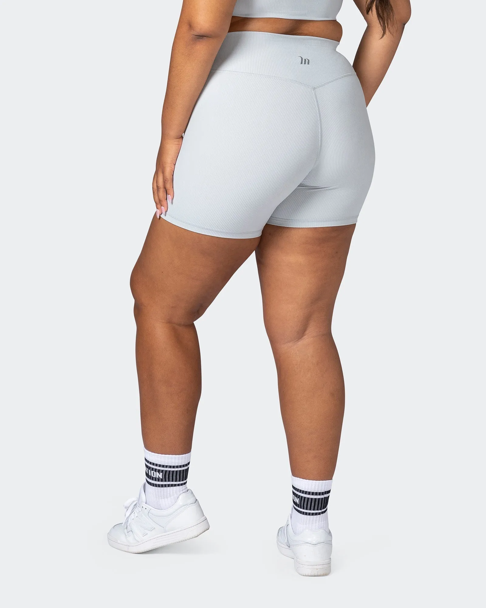 Zero Rise Rib Midway Shorts - Quiet Grey