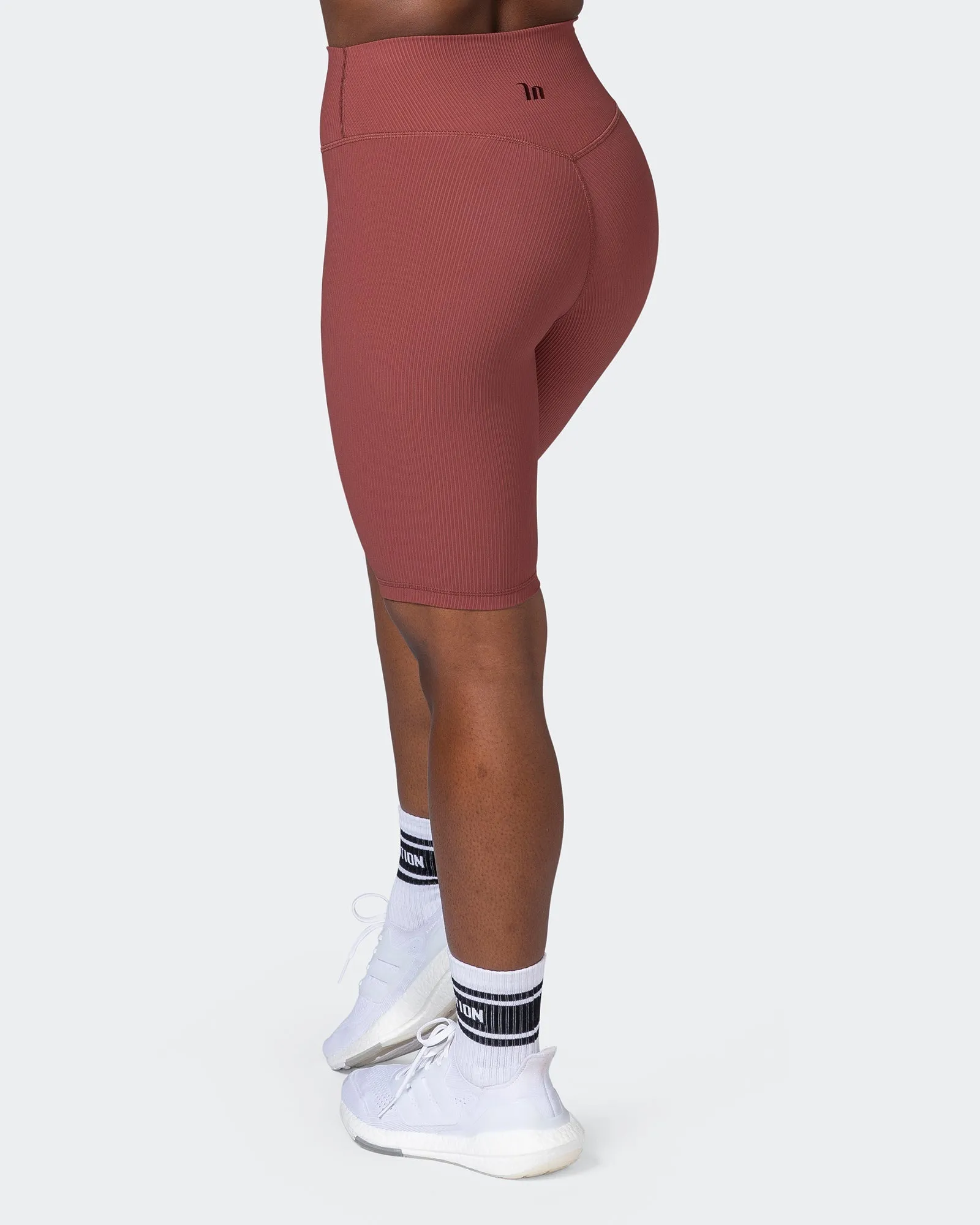 Zero Rise Rib Referee Length Shorts - Maple